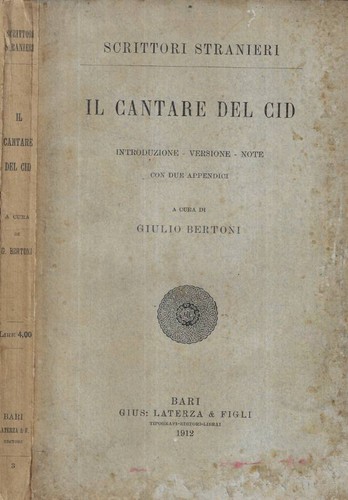 Cantare del cid giulio - -,